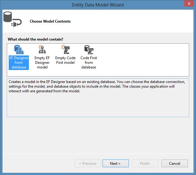 Entity Data Model Wizard